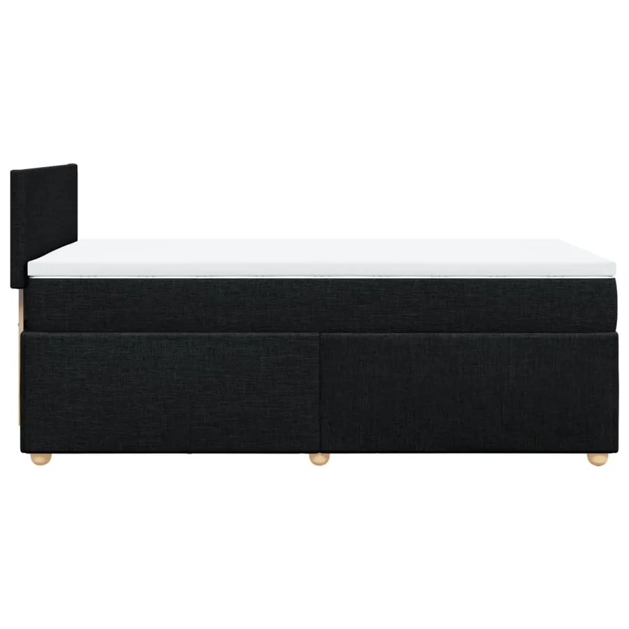 Sommier à lattes de lit avec matelas Noir 90x200 cm Tissu - 7