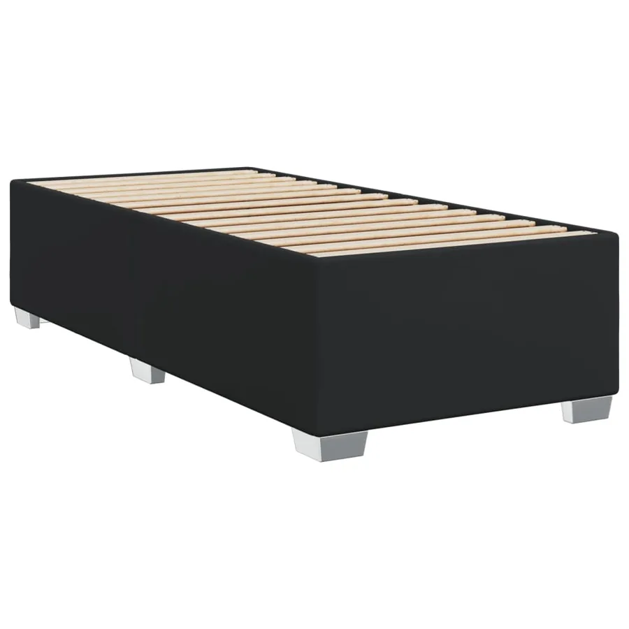 Sommier à lattes de lit avec matelas Noir 90x200 cm Similicuir - 5