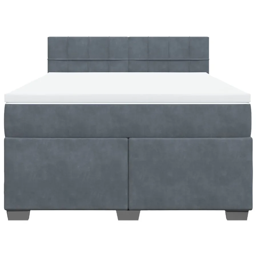 Sommier à lattes de lit et matelas Gris foncé 140x200cm Velours - 6