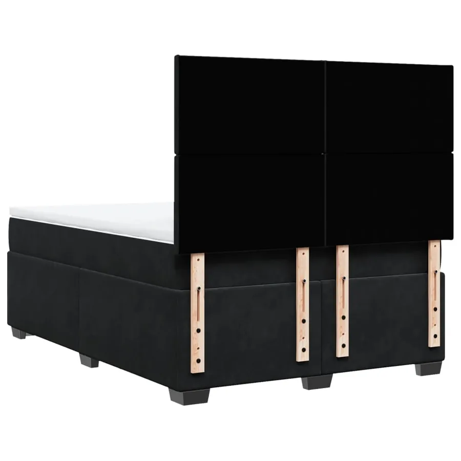 Sommier à lattes de lit avec matelas Noir 140x200 cm Velours - 10