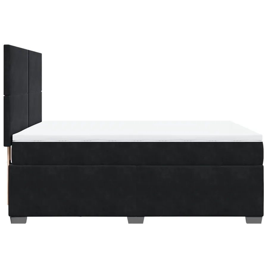 Sommier à lattes de lit avec matelas Noir 140x200 cm Velours - 9