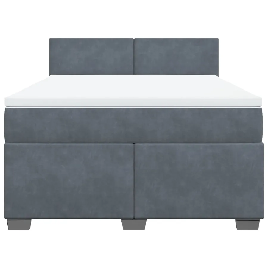Sommier à lattes de lit et matelas Gris foncé 140x200cm Velours - 6