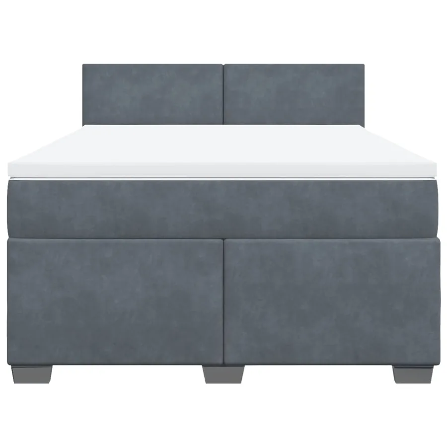 Sommier à lattes de lit et matelas Gris foncé 140x200cm Velours - 4