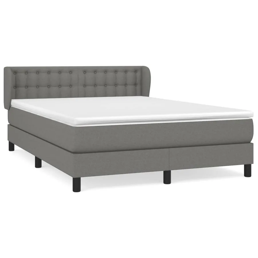 Sommier à lattes de lit avec matelas Gris foncé 140x190cm Tissu - 2