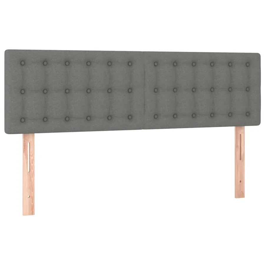 Sommier à lattes de lit avec matelas Gris foncé 140x190cm Tissu - 6