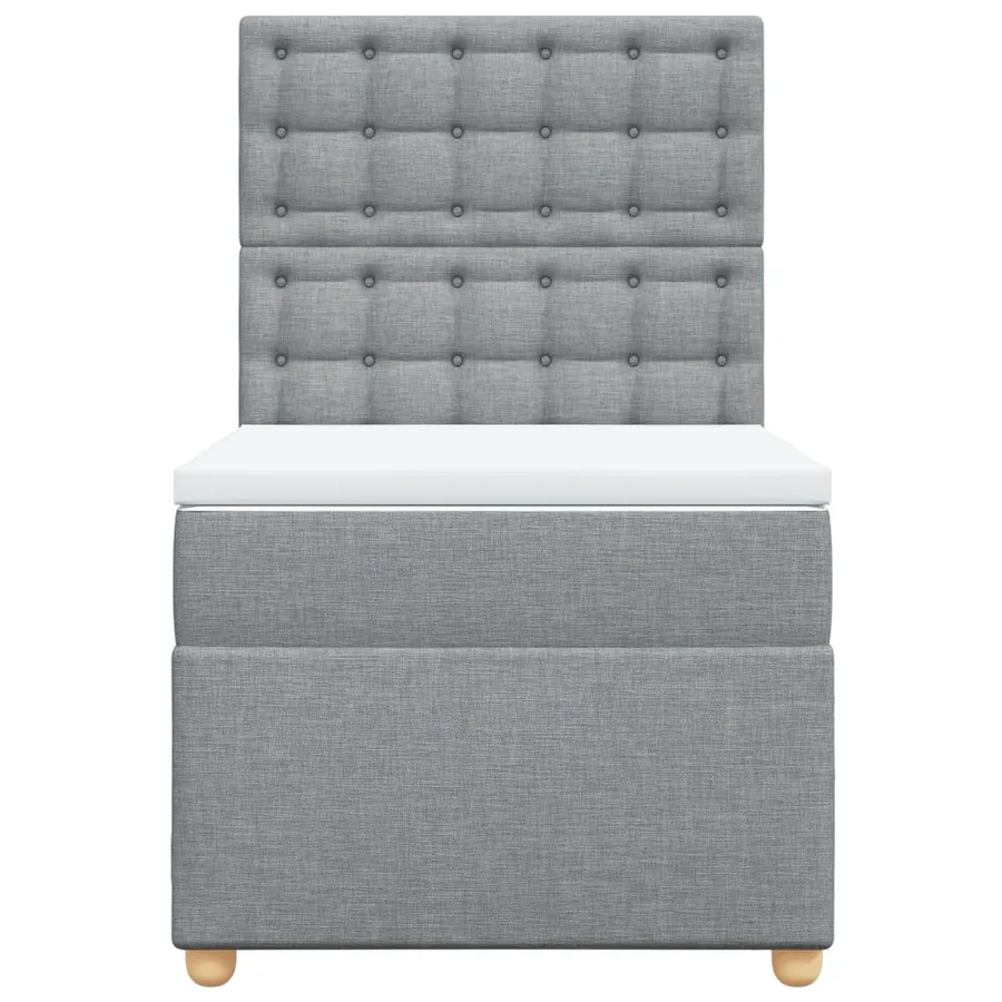 Sommier à lattes de lit avec matelas Gris clair 100x200cm Tissu - 4