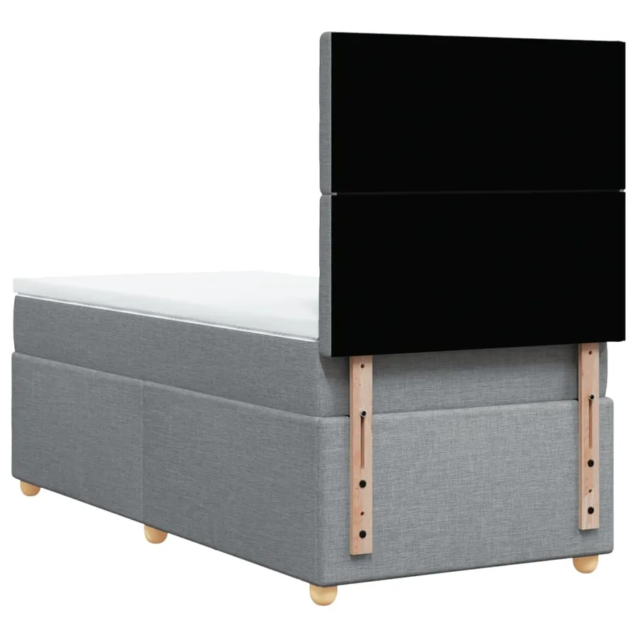 Sommier à lattes de lit avec matelas Gris clair 100x200cm Tissu - 6