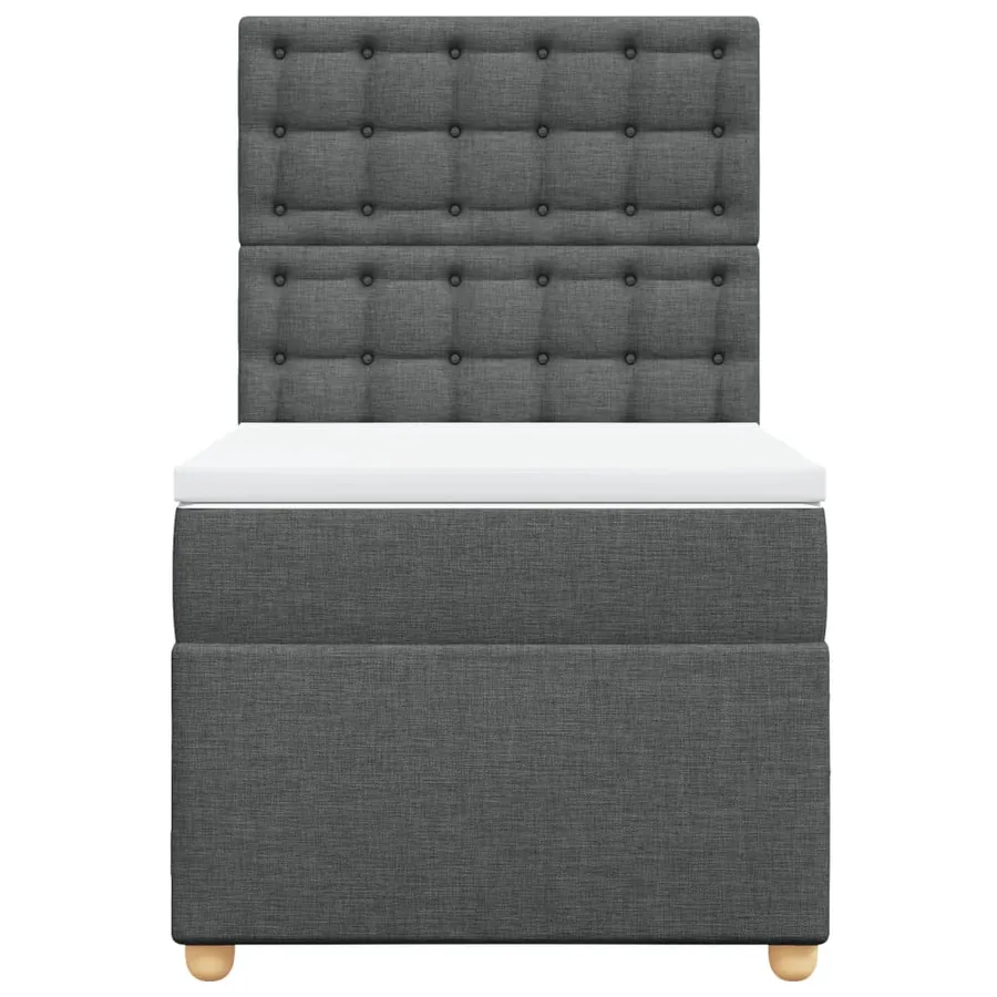 Sommier à lattes de lit avec matelas Gris foncé 100x200cm Tissu - 6