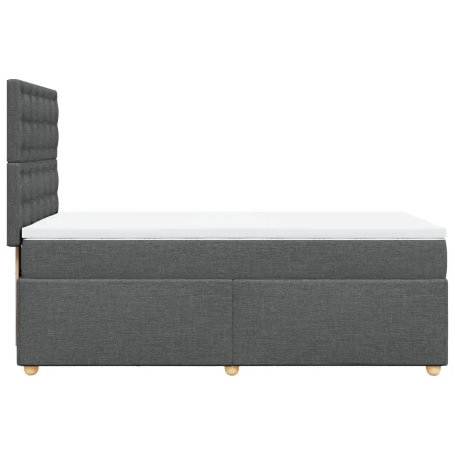 Sommier à lattes de lit avec matelas Gris foncé 100x200cm Tissu - 7
