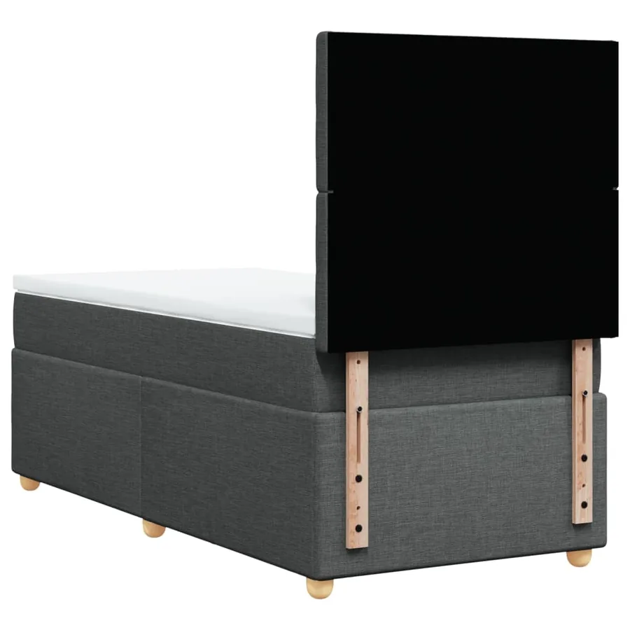 Sommier à lattes de lit avec matelas Gris foncé 100x200cm Tissu - 8