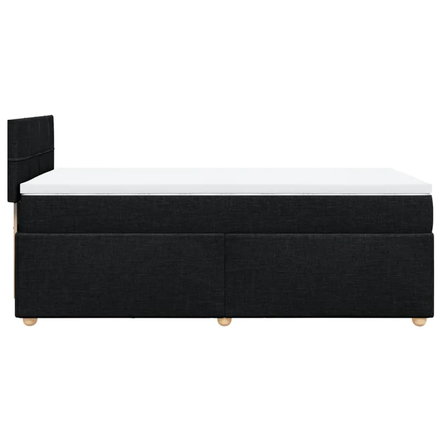 Sommier à lattes de lit avec matelas Noir 100x200 cm Tissu - 5