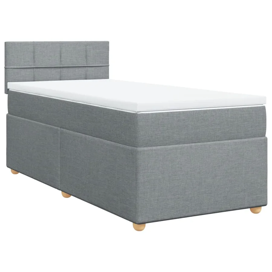 Sommier à lattes de lit avec matelas Gris clair 100x200cm Tissu - 2