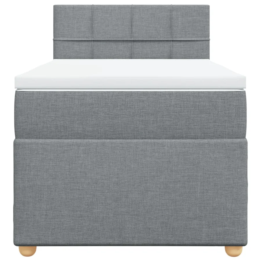 Sommier à lattes de lit avec matelas Gris clair 100x200cm Tissu - 4
