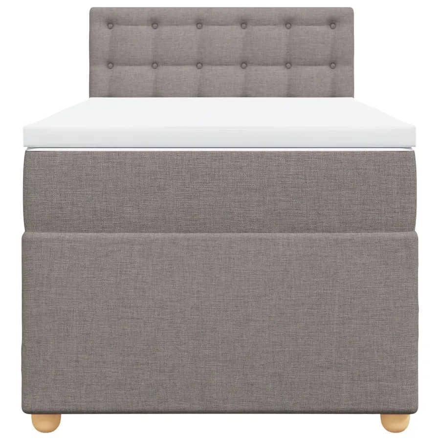 Sommier à lattes de lit avec matelas Taupe 100x200 cm Tissu - 6