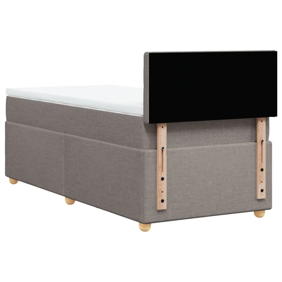Sommier à lattes de lit avec matelas Taupe 100x200 cm Tissu - 8