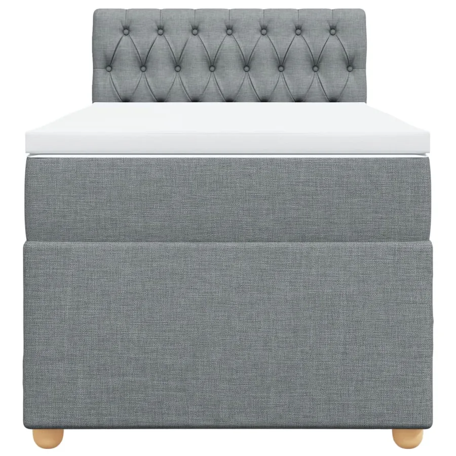 Sommier à lattes de lit avec matelas Gris clair 100x200cm Tissu - 6