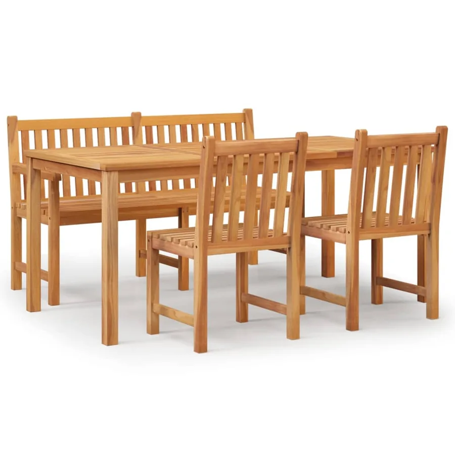 Ensemble à manger de jardin 4 pcs Bois de teck massif - 2