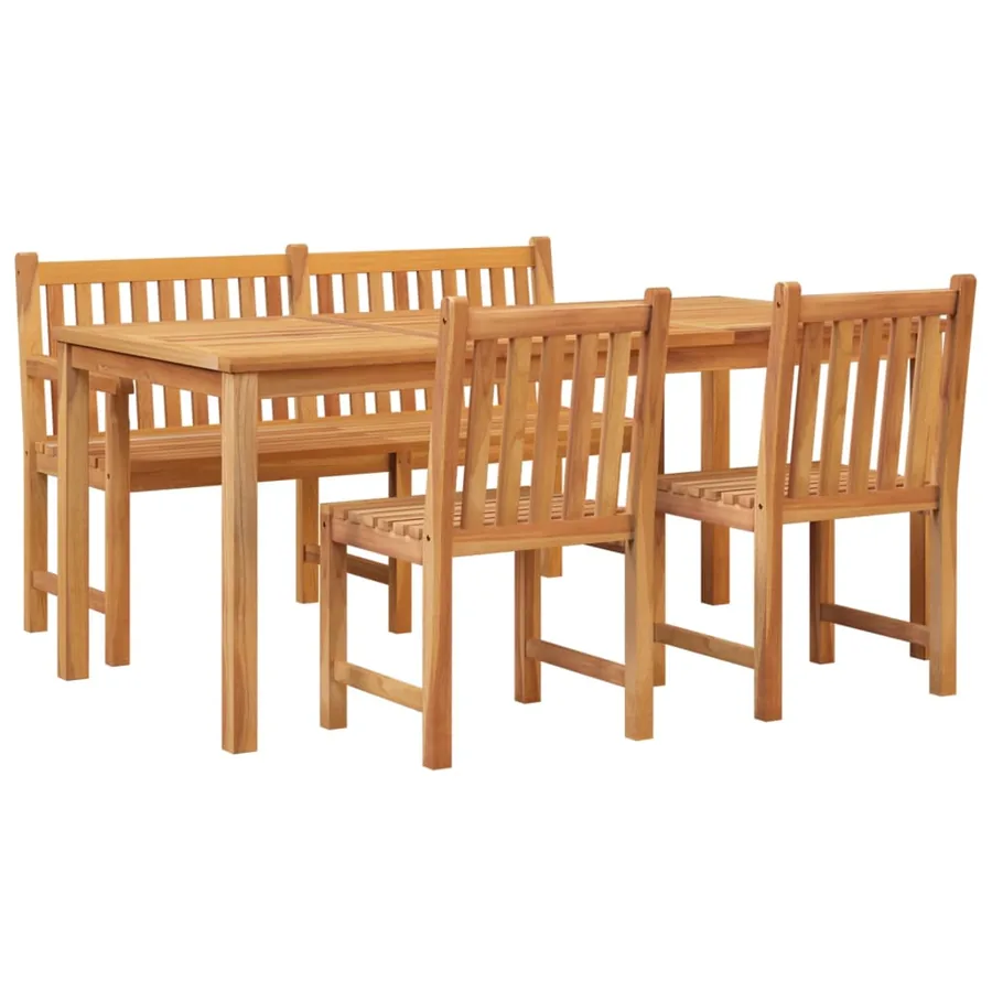 Ensemble à manger de jardin 4 pcs Bois de teck massif - 3