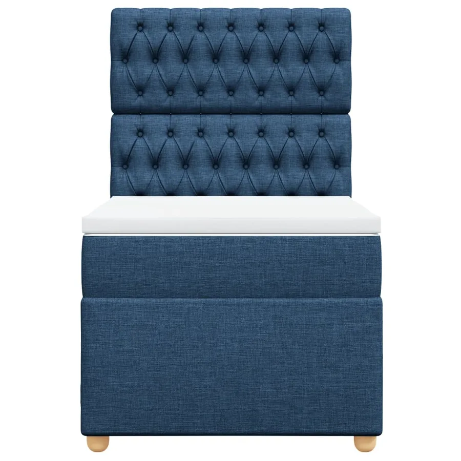 Sommier à lattes de lit avec matelas Bleu 90x200 cm Tissu - 4
