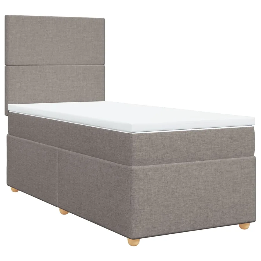 Sommier à lattes de lit avec matelas Taupe 90x200 cm Tissu - 2