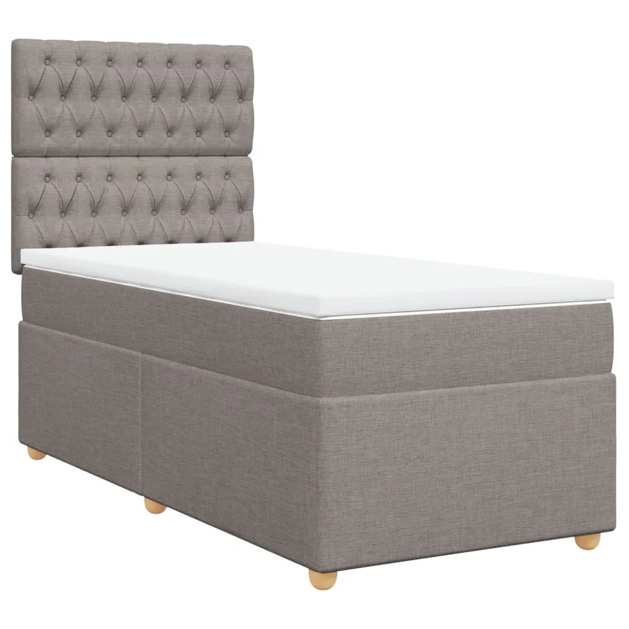 Sommier à lattes de lit avec matelas Taupe 90x200 cm Tissu - 2