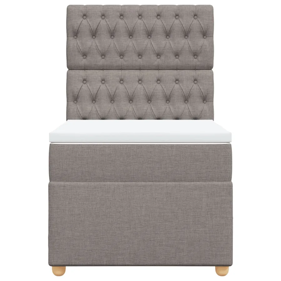 Sommier à lattes de lit avec matelas Taupe 90x200 cm Tissu - 4