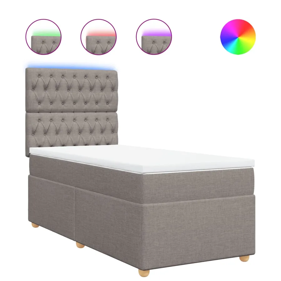 Sommier à lattes de lit avec matelas Taupe 90x200 cm Tissu - 2