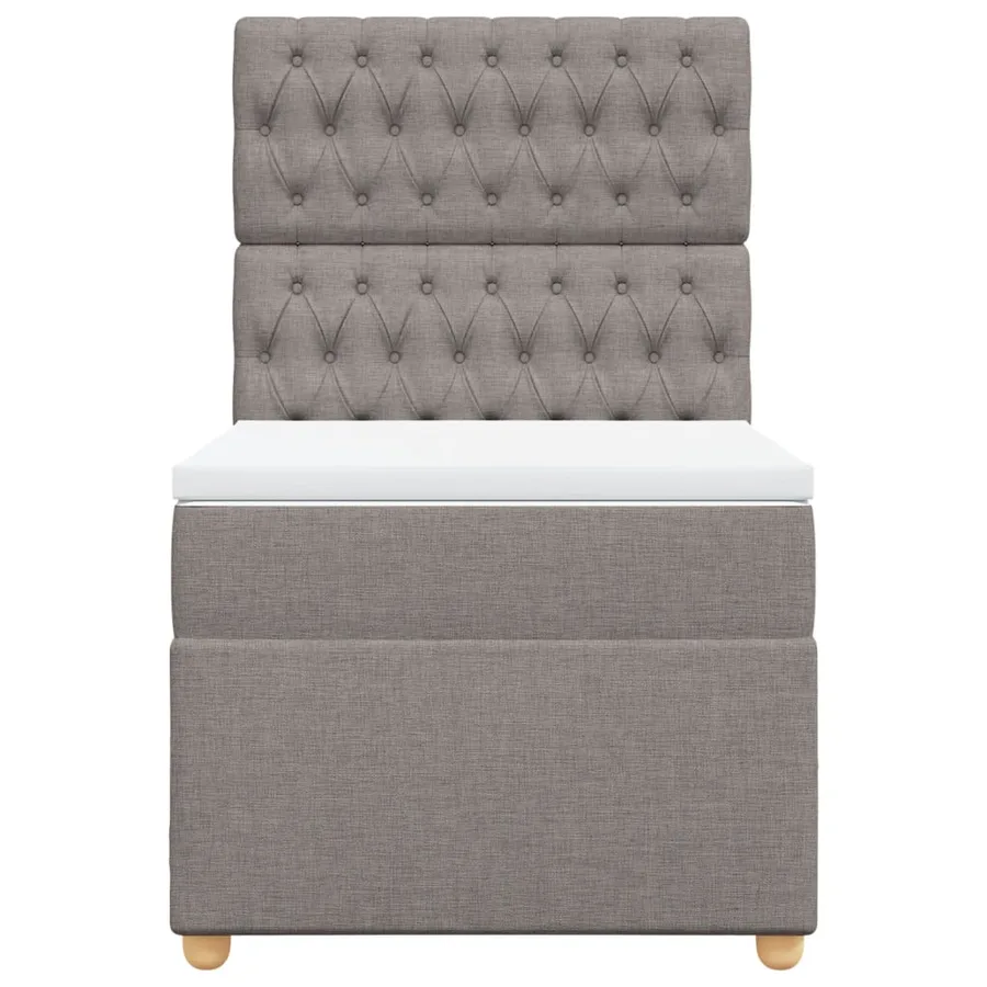 Sommier à lattes de lit avec matelas Taupe 90x200 cm Tissu - 6