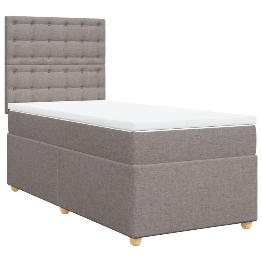 Sommier à lattes de lit avec matelas Taupe 90x200 cm Tissu - 3