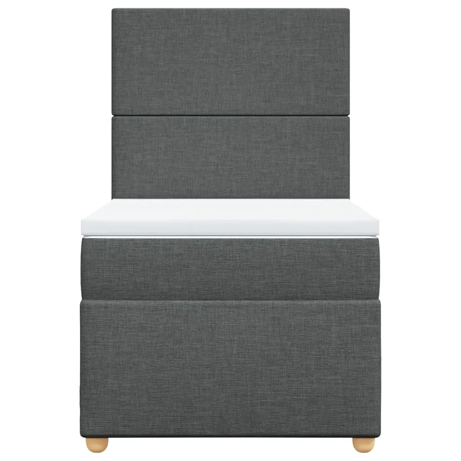 Sommier à lattes de lit avec matelas Gris foncé 90x200 cm Tissu - 6