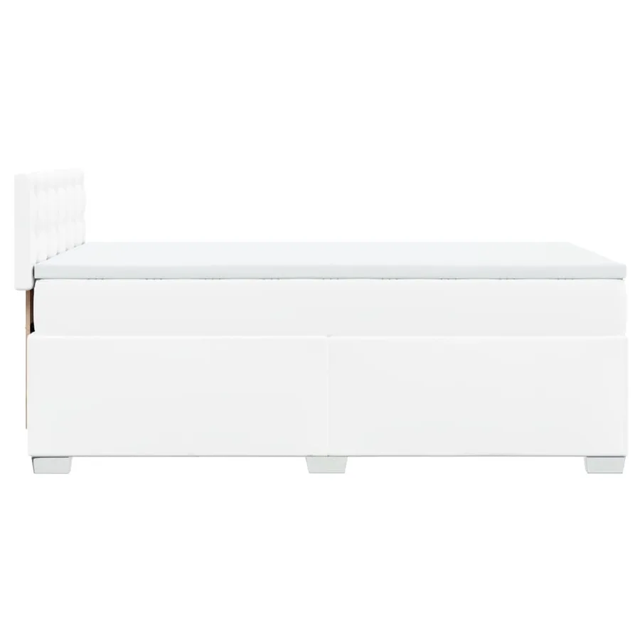 Sommier à lattes de lit avec matelas Blanc 90x200 cm Similicuir - 5