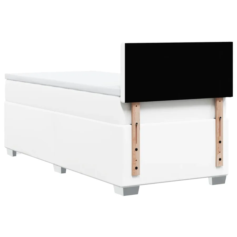Sommier à lattes de lit avec matelas Blanc 90x200 cm Similicuir - 6