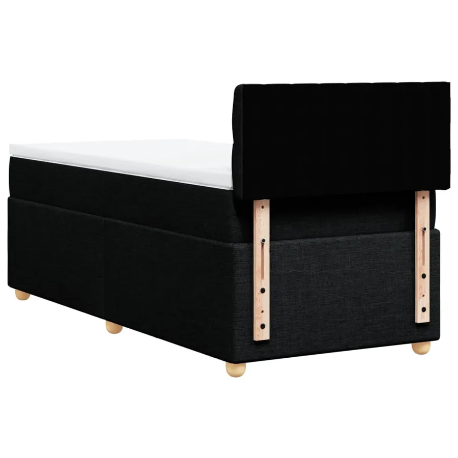 Sommier à lattes de lit avec matelas Noir 90x200 cm Tissu - 8