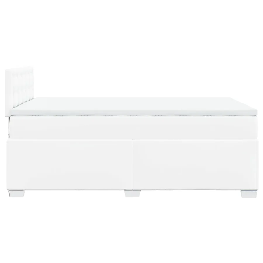 Sommier à lattes de lit avec matelas blanc 120x190cm similicuir - 5
