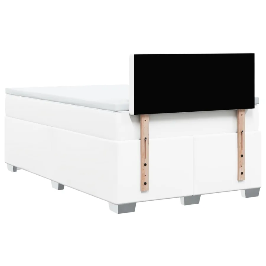 Sommier à lattes de lit avec matelas blanc 120x190cm similicuir - 6