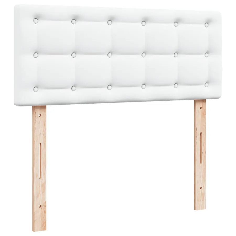 Sommier à lattes de lit avec matelas blanc 120x190cm similicuir - 7
