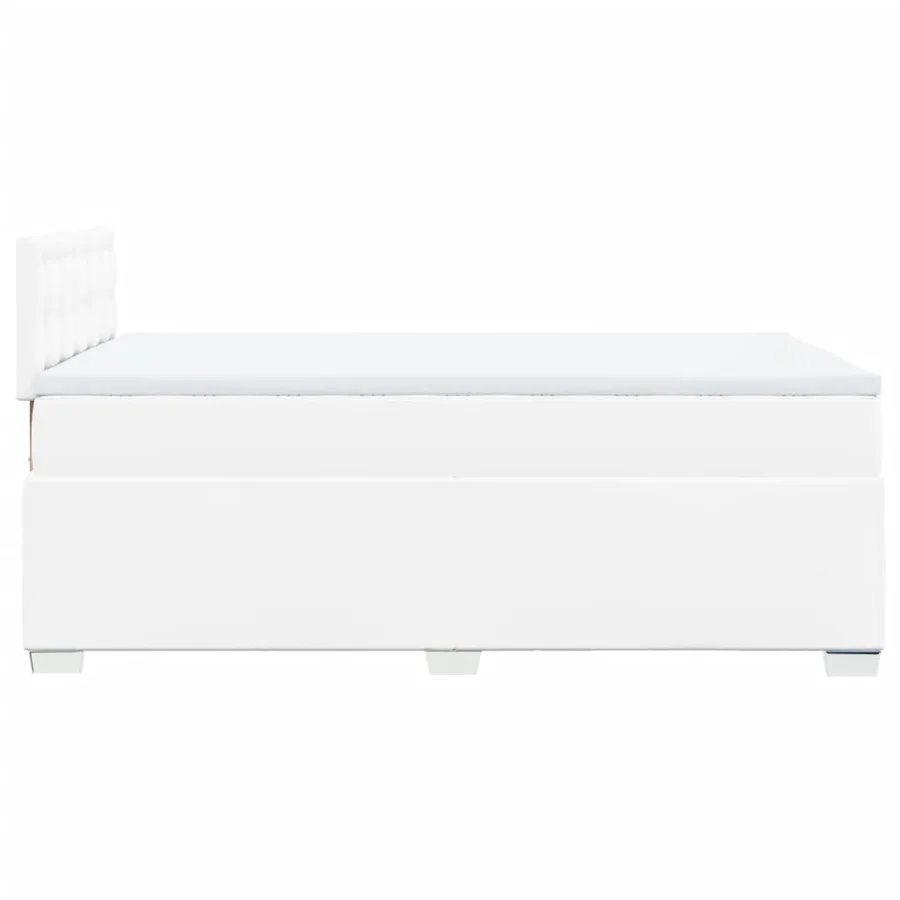 Sommier à lattes de lit avec matelas blanc 120x190cm similicuir - 11