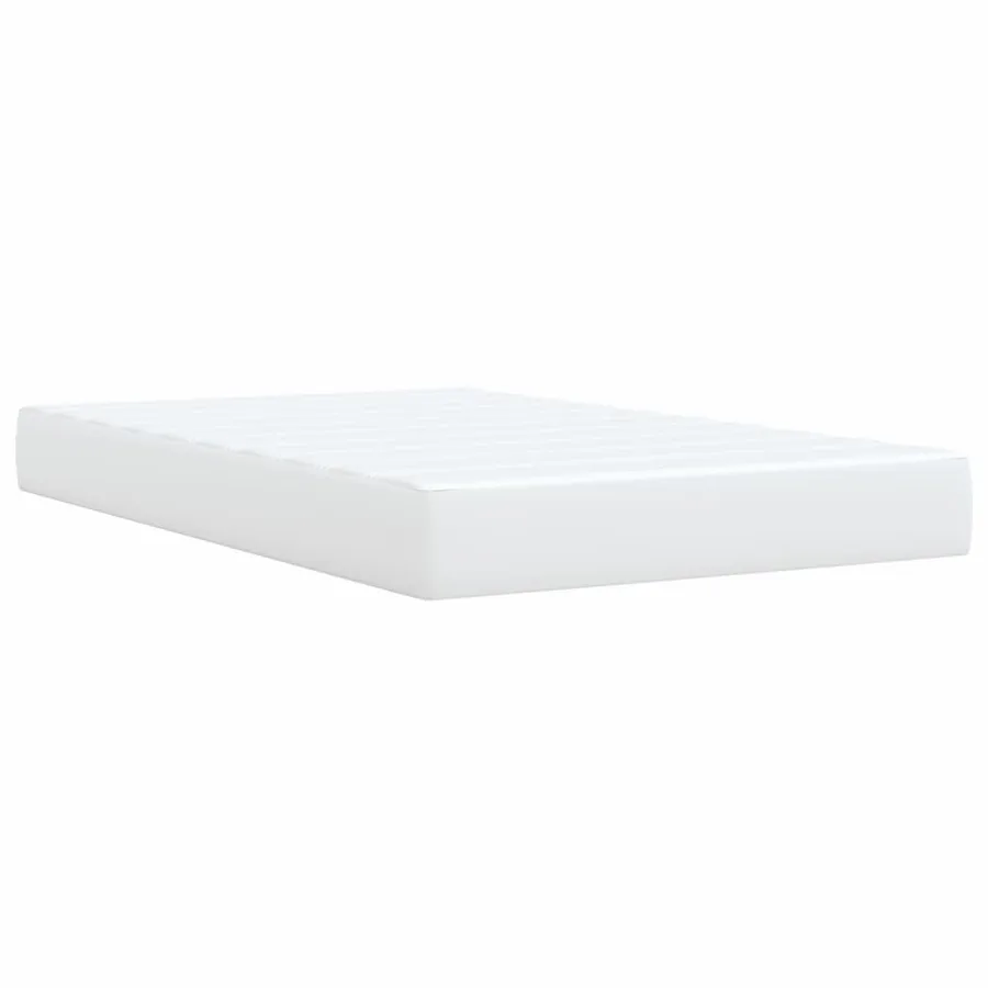 Sommier à lattes de lit avec matelas blanc 120x190cm similicuir - 9