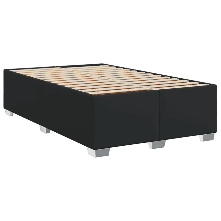Sommier à lattes de lit avec matelas noir 120x190 cm similicuir - 5