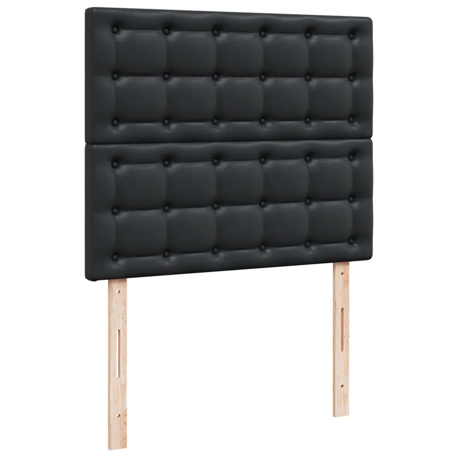 Sommier à lattes de lit avec matelas noir 120x190 cm similicuir - 8