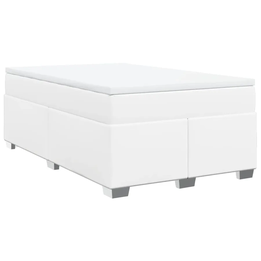 Sommier à lattes de lit avec matelas blanc 120x190cm similicuir - 2