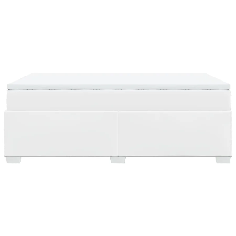 Sommier à lattes de lit avec matelas blanc 120x190cm similicuir - 8
