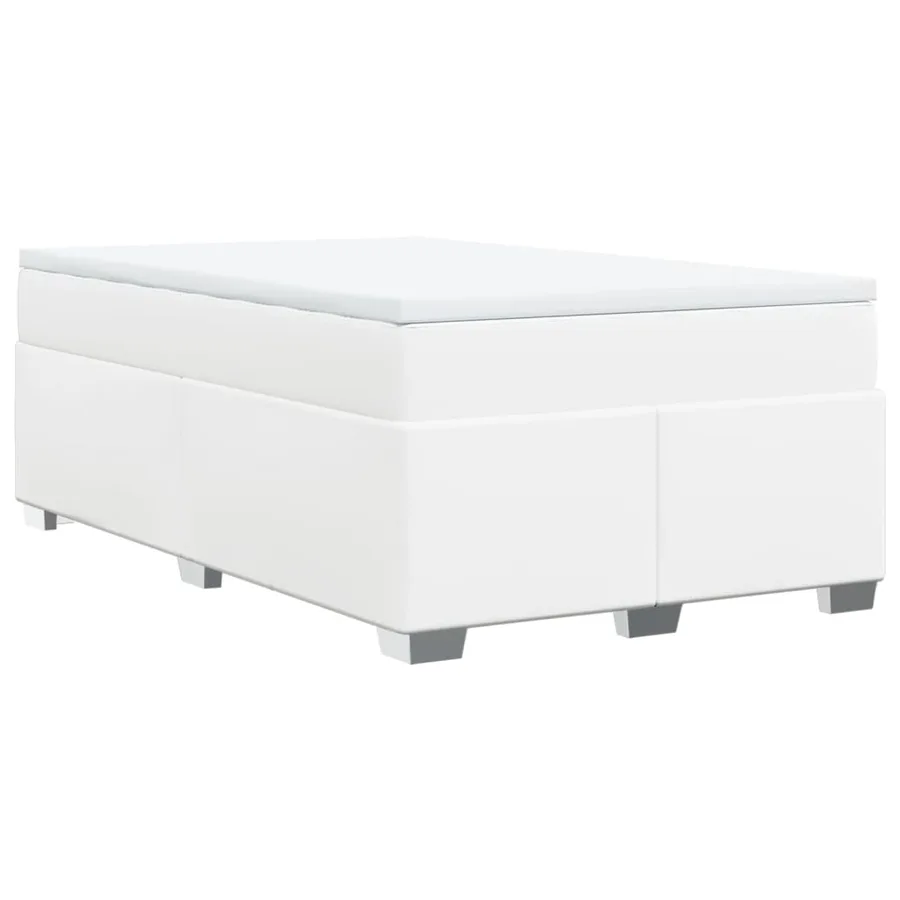 Sommier à lattes de lit avec matelas blanc 120x190cm similicuir - 9