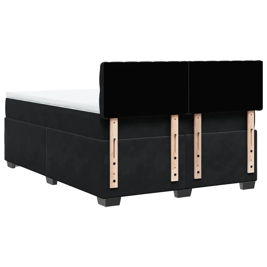 Sommier à lattes de lit avec matelas Noir 140x200 cm Velours - 10