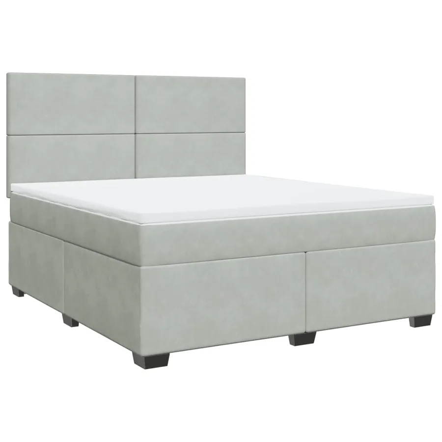 Sommier à lattes de lit et matelas Gris clair 180x200cm Velours - 2