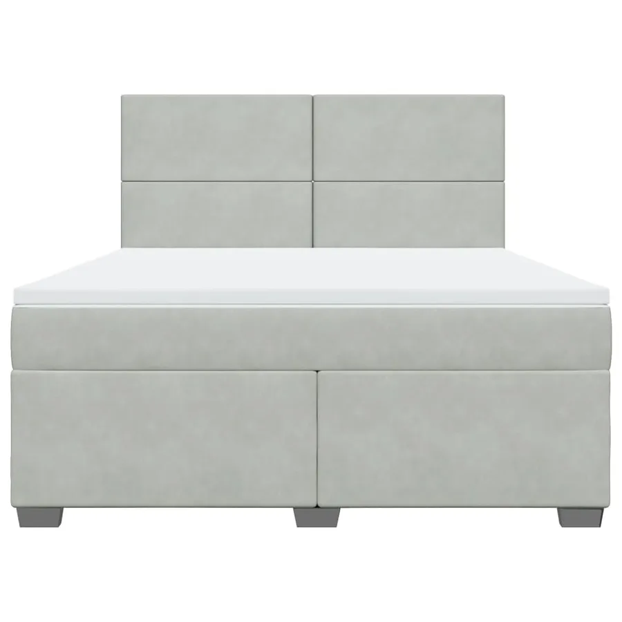 Sommier à lattes de lit et matelas Gris clair 180x200cm Velours - 4