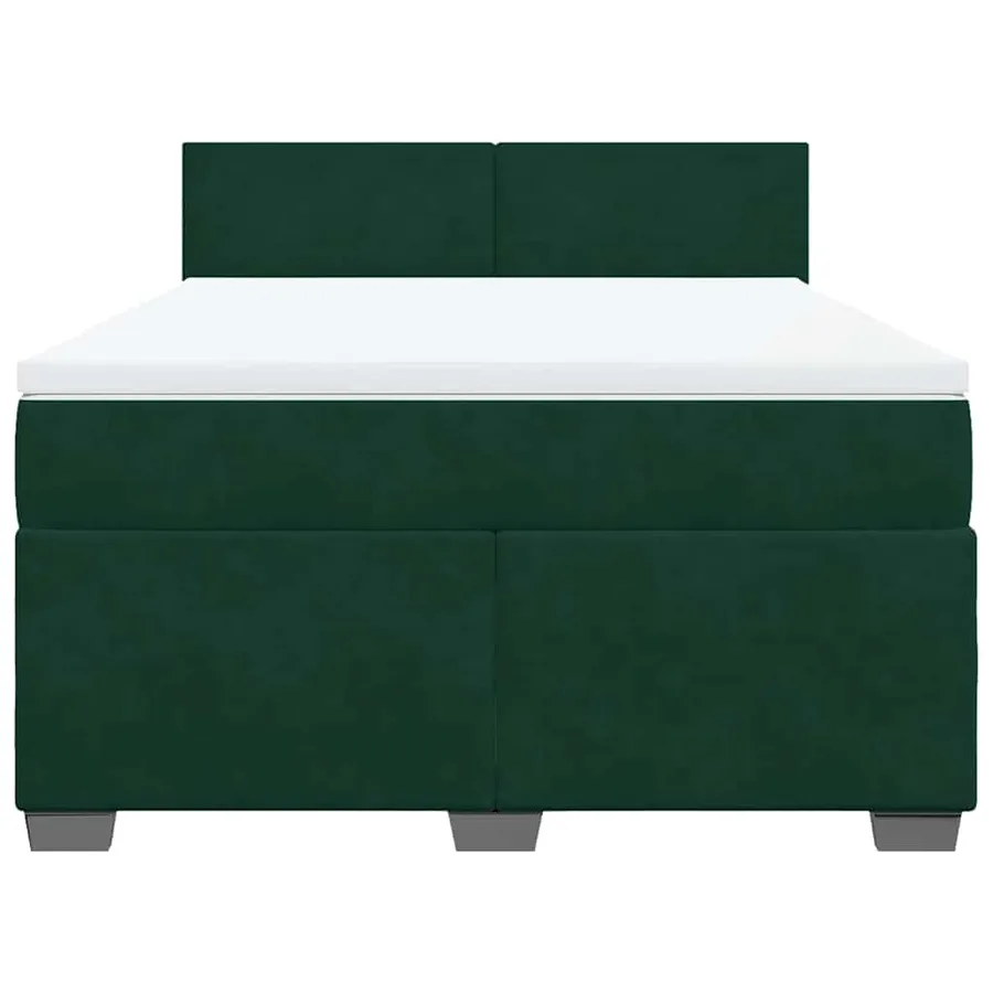 Sommier à lattes de lit et matelas Vert foncé 140x200cm Velours - 6