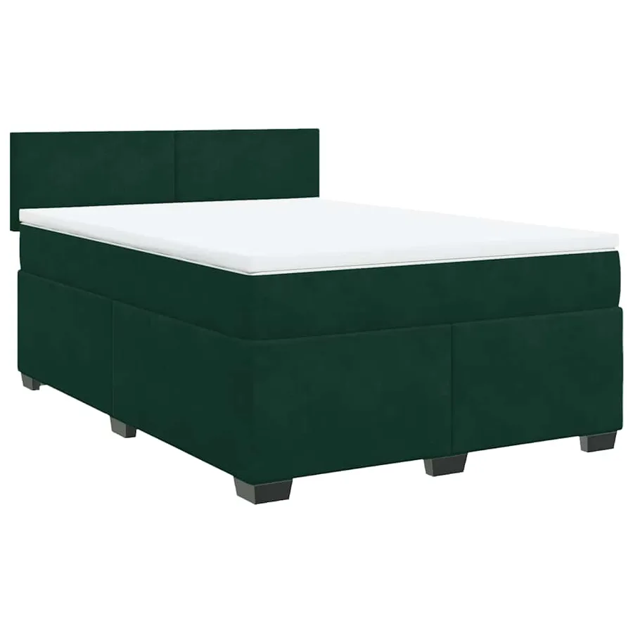 Sommier à lattes de lit et matelas Vert foncé 140x200cm Velours - 2