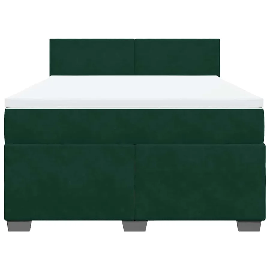 Sommier à lattes de lit et matelas Vert foncé 140x200cm Velours - 4