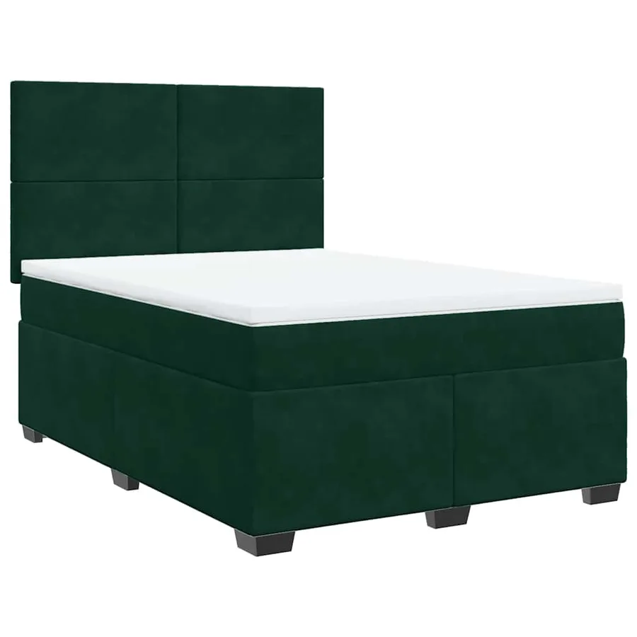 Sommier à lattes de lit et matelas Vert foncé 160x200cm Velours - 2